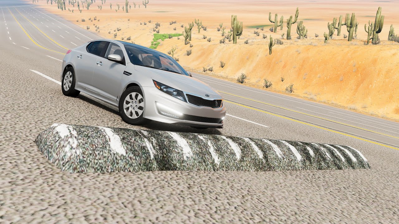 محاكي الحوادث | السرعة فوق المطبات 65# BeamNG drive