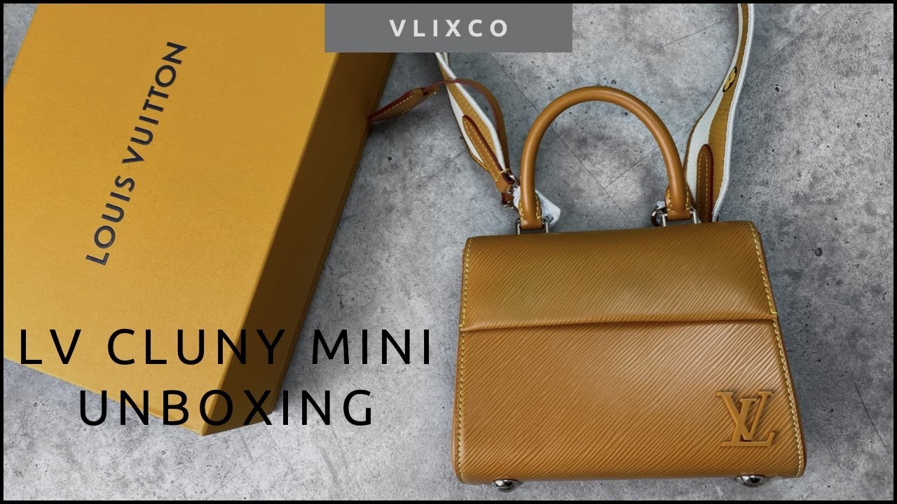UNBOXING LV CLUNY  MINI EPI LEATHER BAG