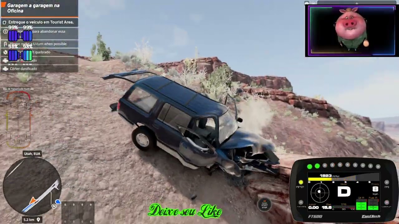 Fazendo loucuras para entregar carros no Deserto de Utha!!! - BeamNG Drive - Deserto Utah - Ep 86