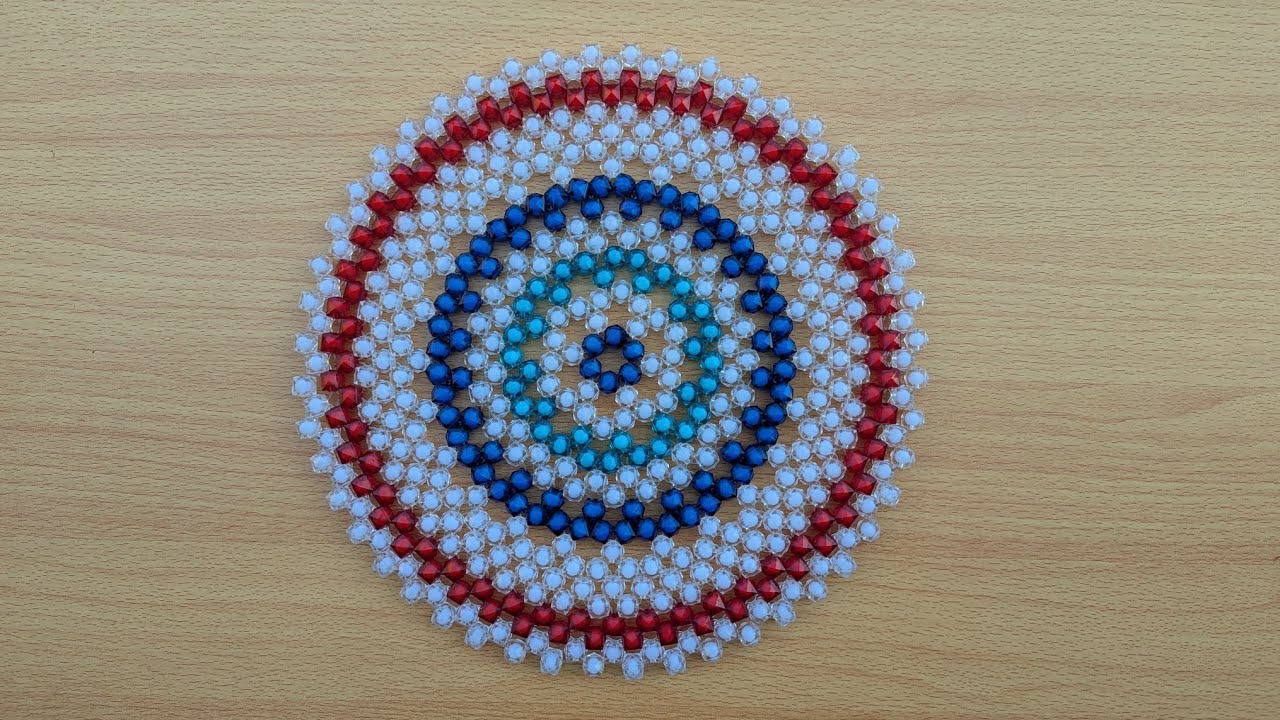 How to make a Very Big Round Table Mat Using Beads 