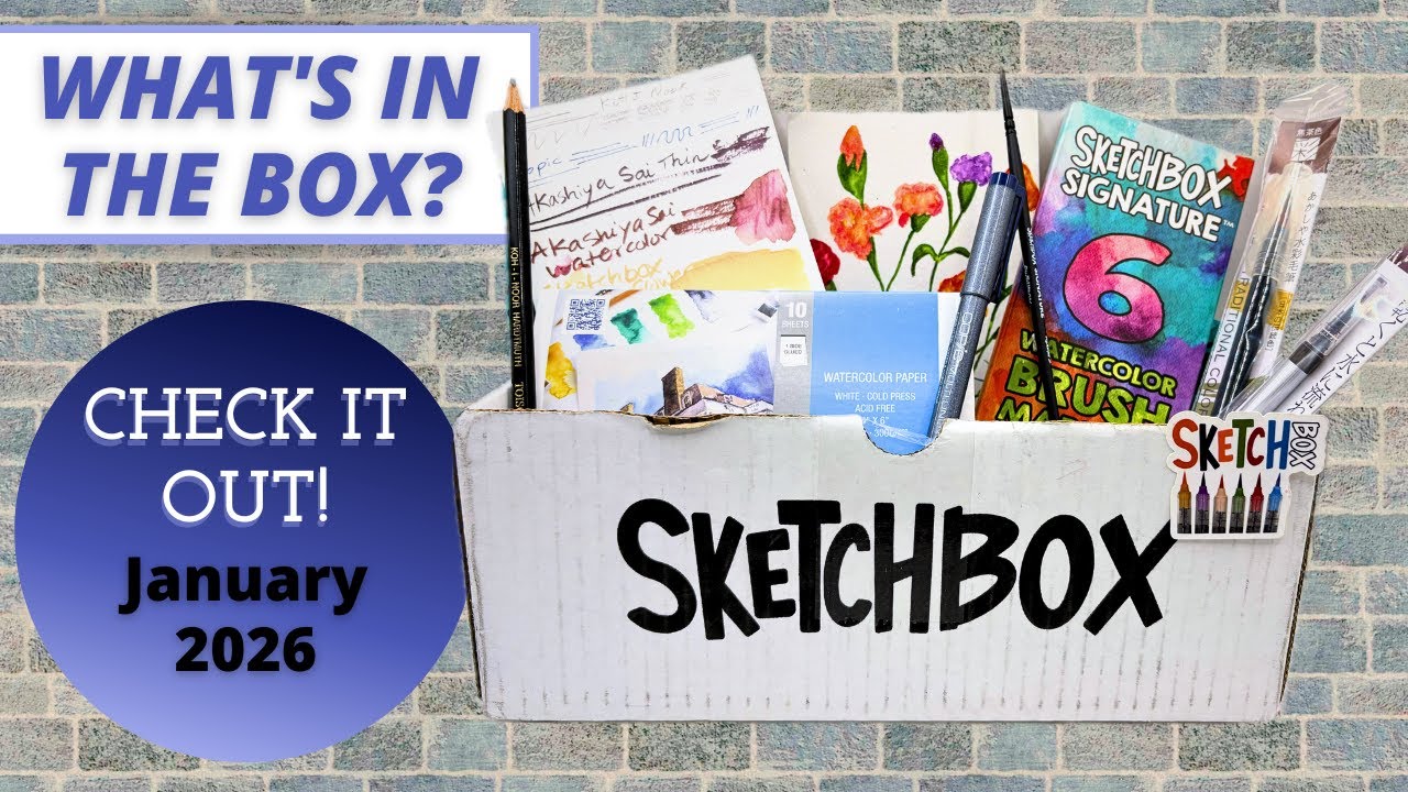 Выставка Sketchbox в январе 2026 года и обзор работ. Подписка на художественные принадлежности.