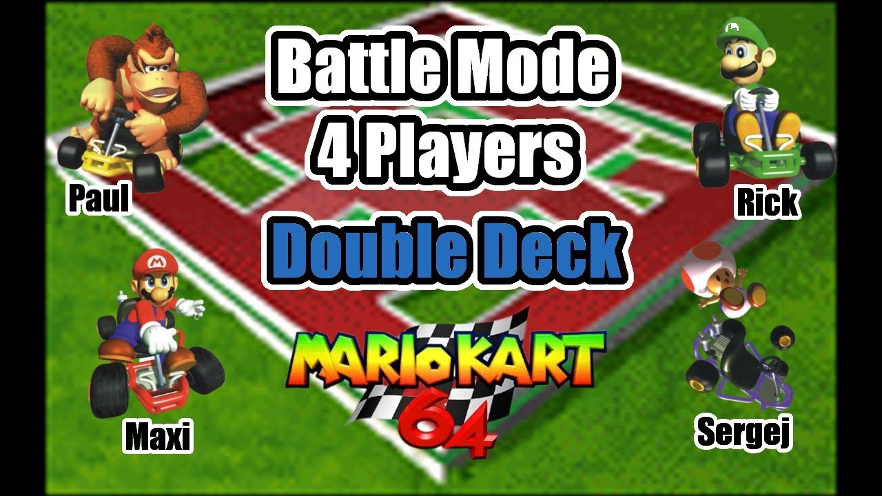 Mario Kart 64 - MULTIPLAYER Battle Mode - Double Deck (Wii U Virtual Console)
