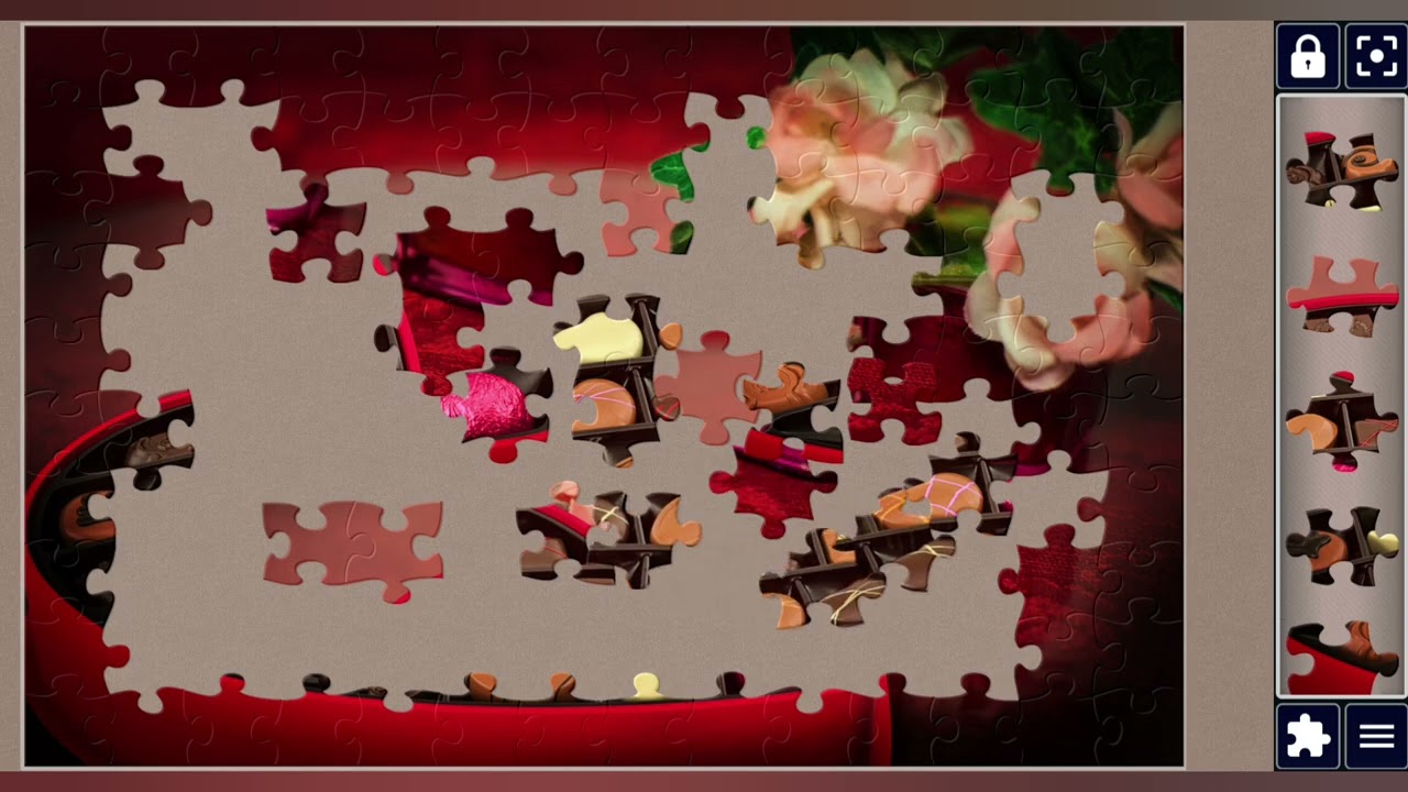 Heart-Shaped Box of Assorted Chocolates with Romantic Floral Accent🍫♥️✨️// jigsaw puzzles Craft🧩//
