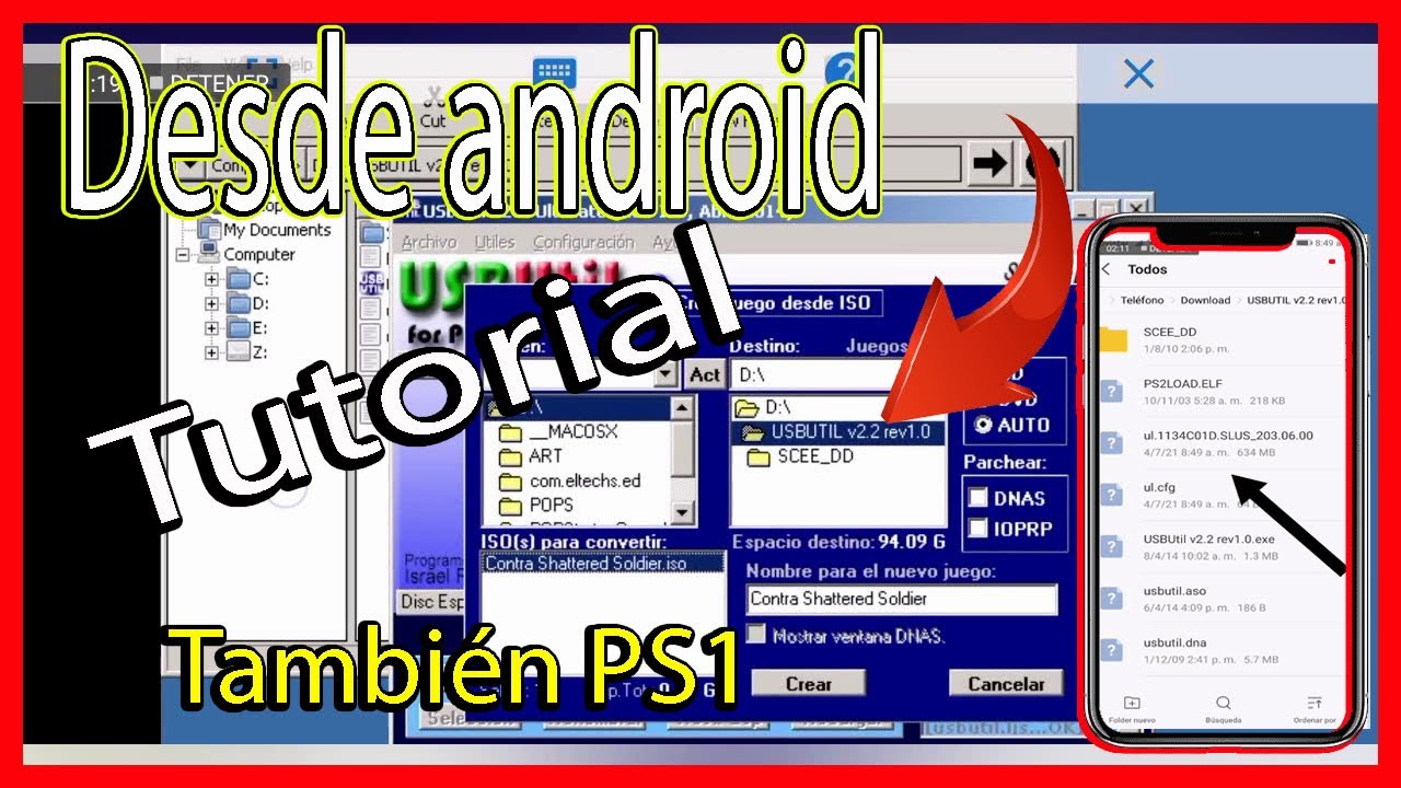 USBUTIL DESDE ANDROID - TUTORIAL | También Bin a VCD(ps1)