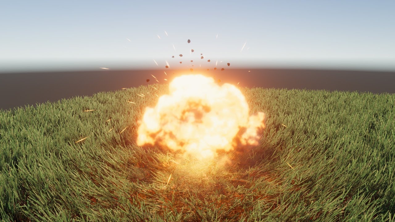 Unity Engine - Interactive Grass Shader that reacts with explosions