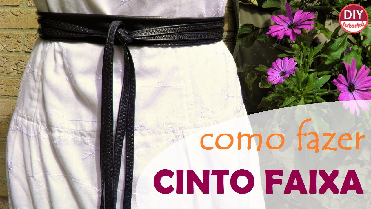 Cinto faixa em tecido - modelo 2 (obi belt): como fazer e amarrar (DIY Tutorial) - VEDA#9