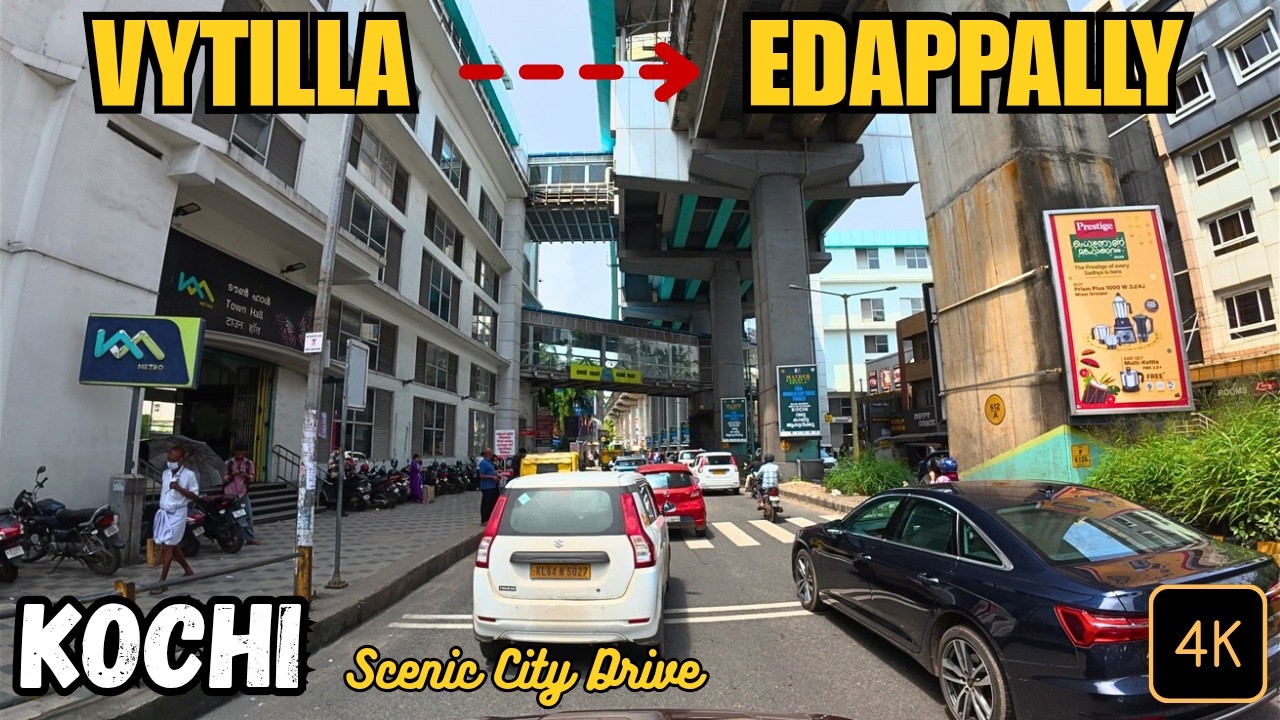 SCENIC DRIVE KERALA | VYTILLA - EDAPPALLY | KOCHI | CITY DRIVE | INDIA | 4K
