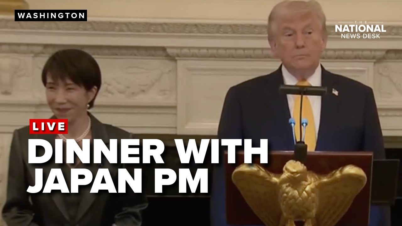 President Donald Trump has dinner with the Prime Minister of Japan