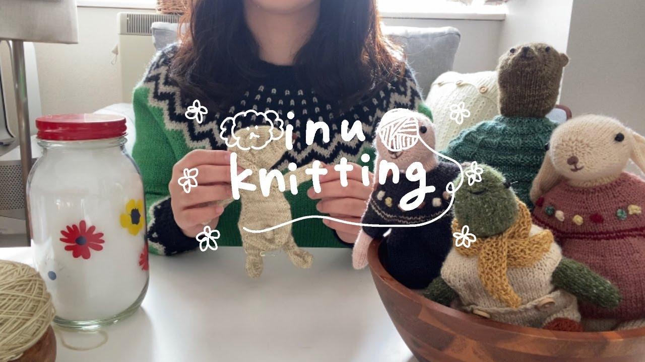 knittingVlog🪞編みぐるみ完成🧸/twinkle sweater💚🖤