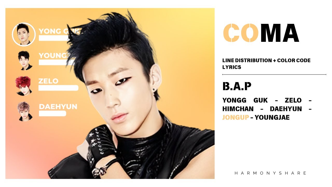 B.A.P - COMA | Line Distribution + Color Coded Lyrics