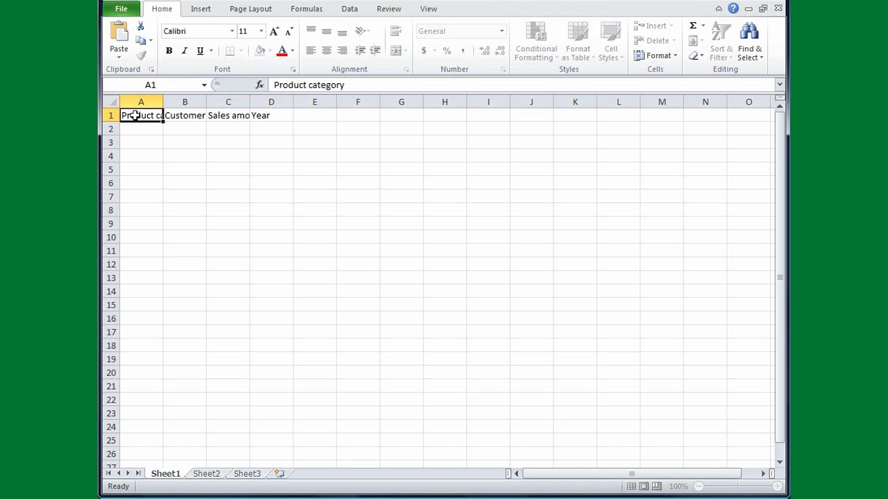 Учебник Excel № 8: Как создать заголовок столбца