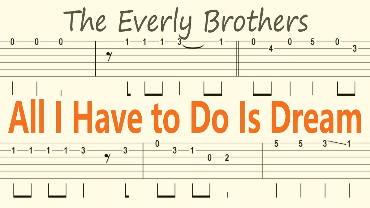 All I Have To Do Is Dream / Everly Brothers Guitar Solo Tab+BackingTrack