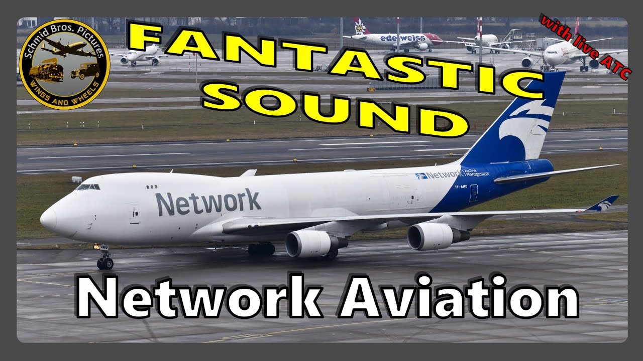 FANTASTIC SOUND/Network Aviation Boeing 747 ''Jumbo'' (TF-AMU) at Zurich Airport (with live ATC)