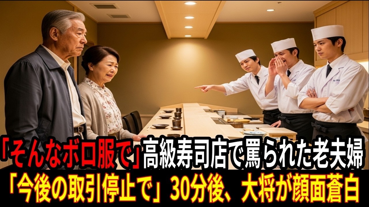 「そんなボロ服で」高級寿司店で罵られた老夫婦「今後の取引停止で」30分後、大将が顔面蒼白