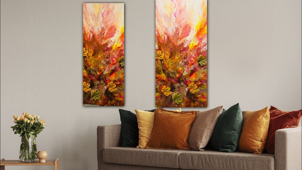 WOW WASN’T EXPECTING THAT~AUTUMN/FALL COLOURS~ACRYLIC POURING NEW STYLE MAGIC BLOW OUT