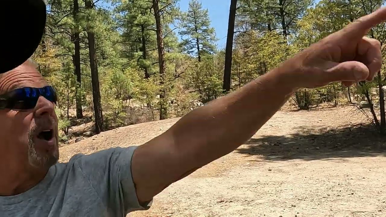 Smitty and Murphy in Pinos Altos New Mexico prospecting for Gold