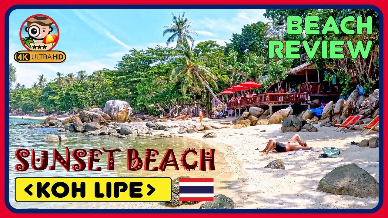 🇹🇭 Sunset Beach Koh Lipe THAILAND (Small Quiet Beach on Koh Lipe) 4K Walking Tour / 4K Beach Walk