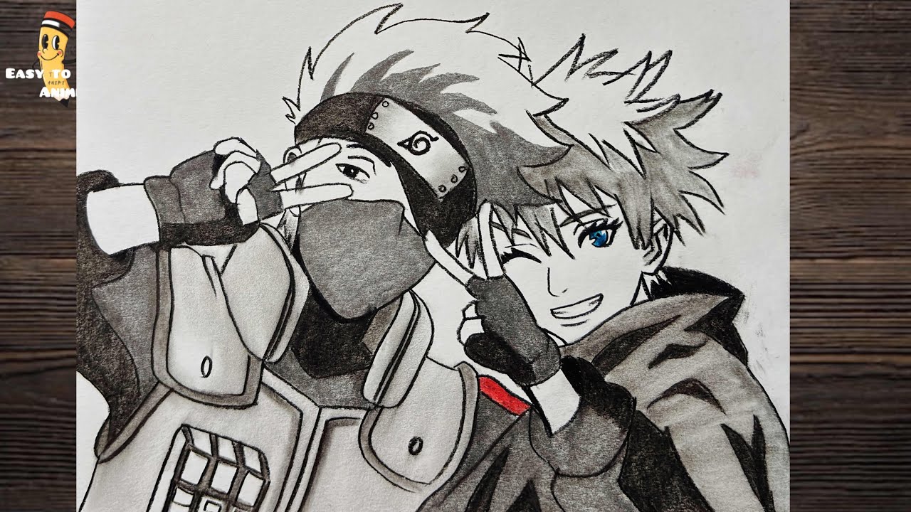 How to draw Kakashi and Gojo || Easy drawing tutorial for beginners || Anime drawing