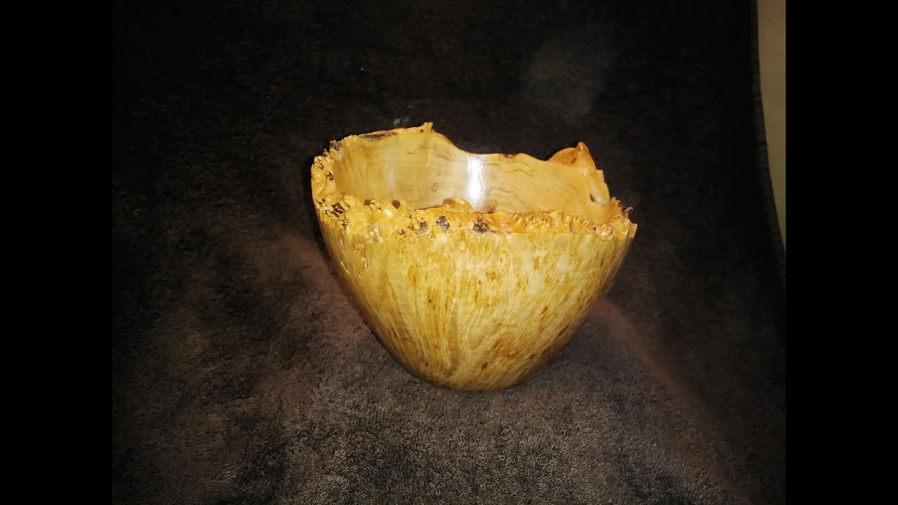 Wood Turning a Maple Burl Spiky Natural Edge