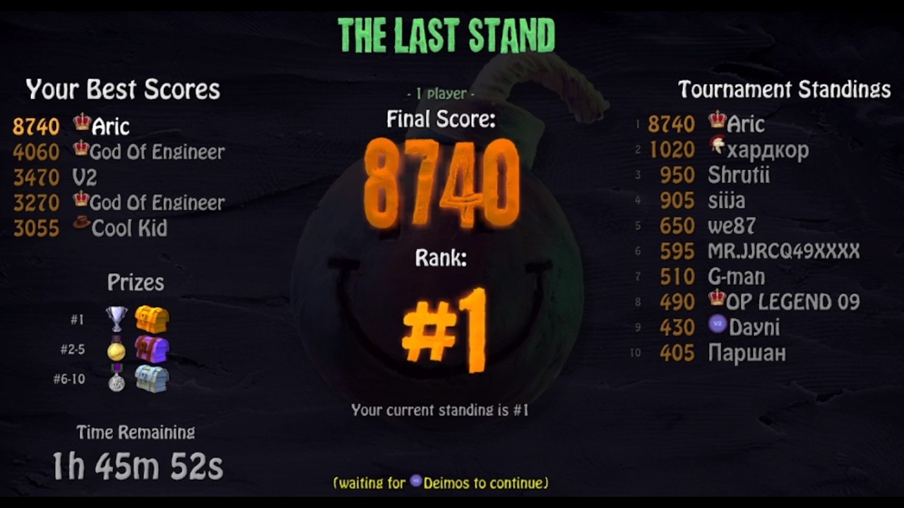 [Bombsquad]The Last Stand 8740 score in tournament by Deimos
