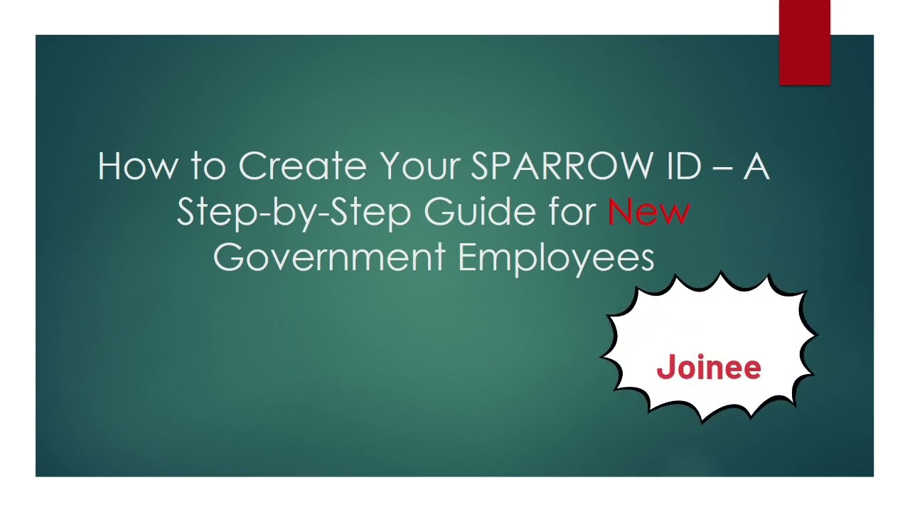 How to Create Your SPARROW Portal ID | Step-by-Step Guide for New Government Employees