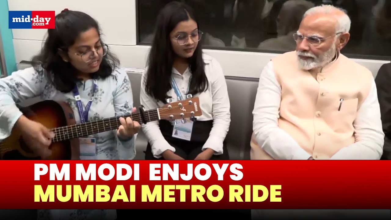 PM Modi in Mumbai enjoys Mumbai metro ride, chats with students