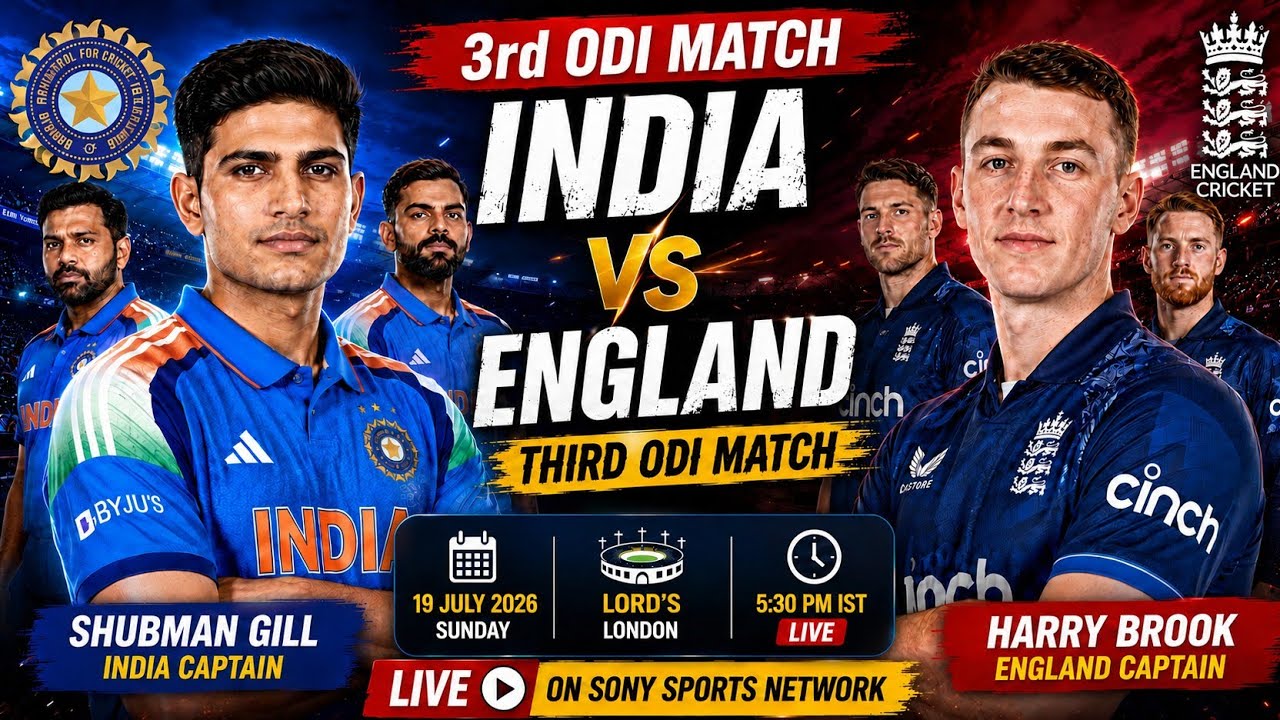 INDIA VS ENGLAND LIVE TODAY MATCH HIGHLIGHTS 3RD ODI MATCH 2026