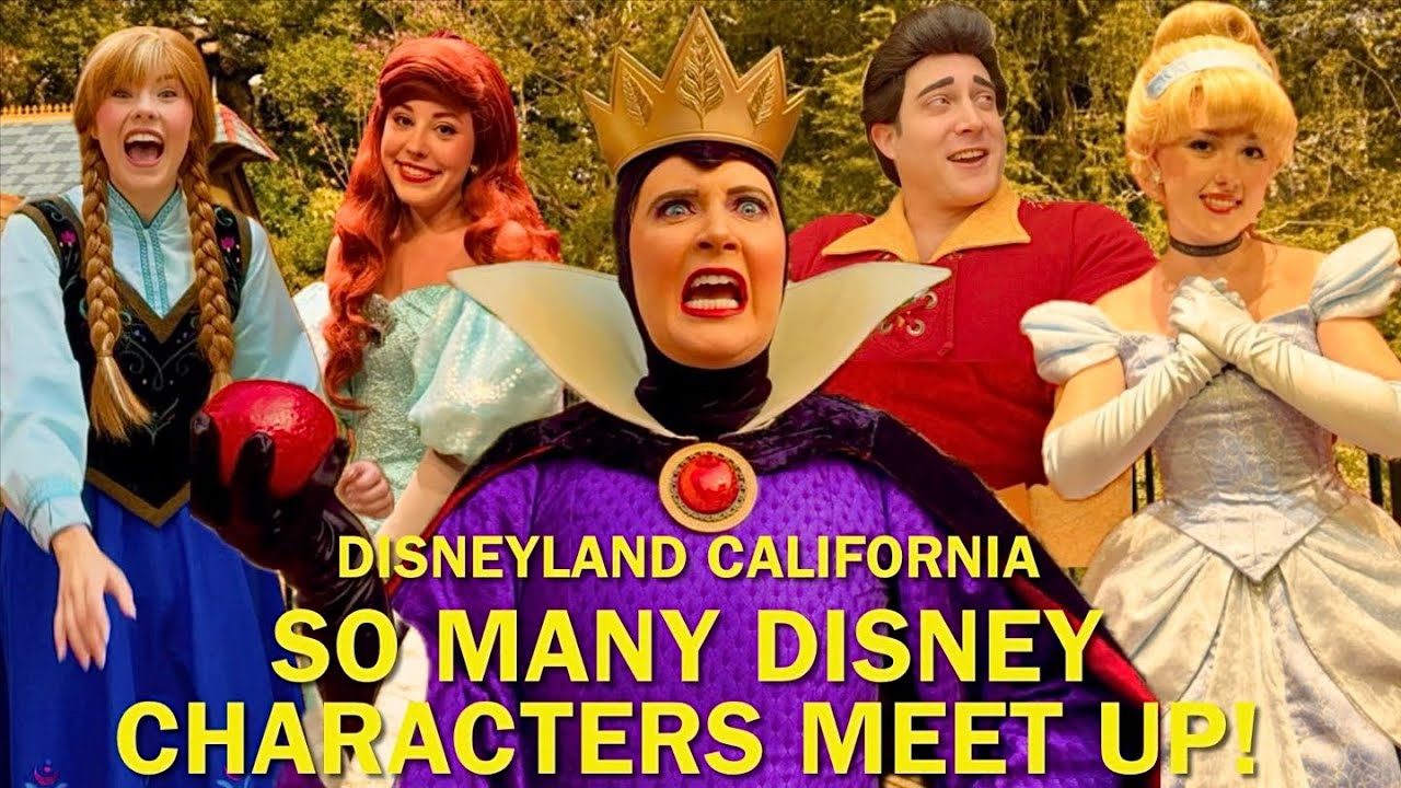 SO MANY Disney Characters Meet Up at Disneyland: Evil Queen, Ariel, Anna, Cinderella & More! #disney