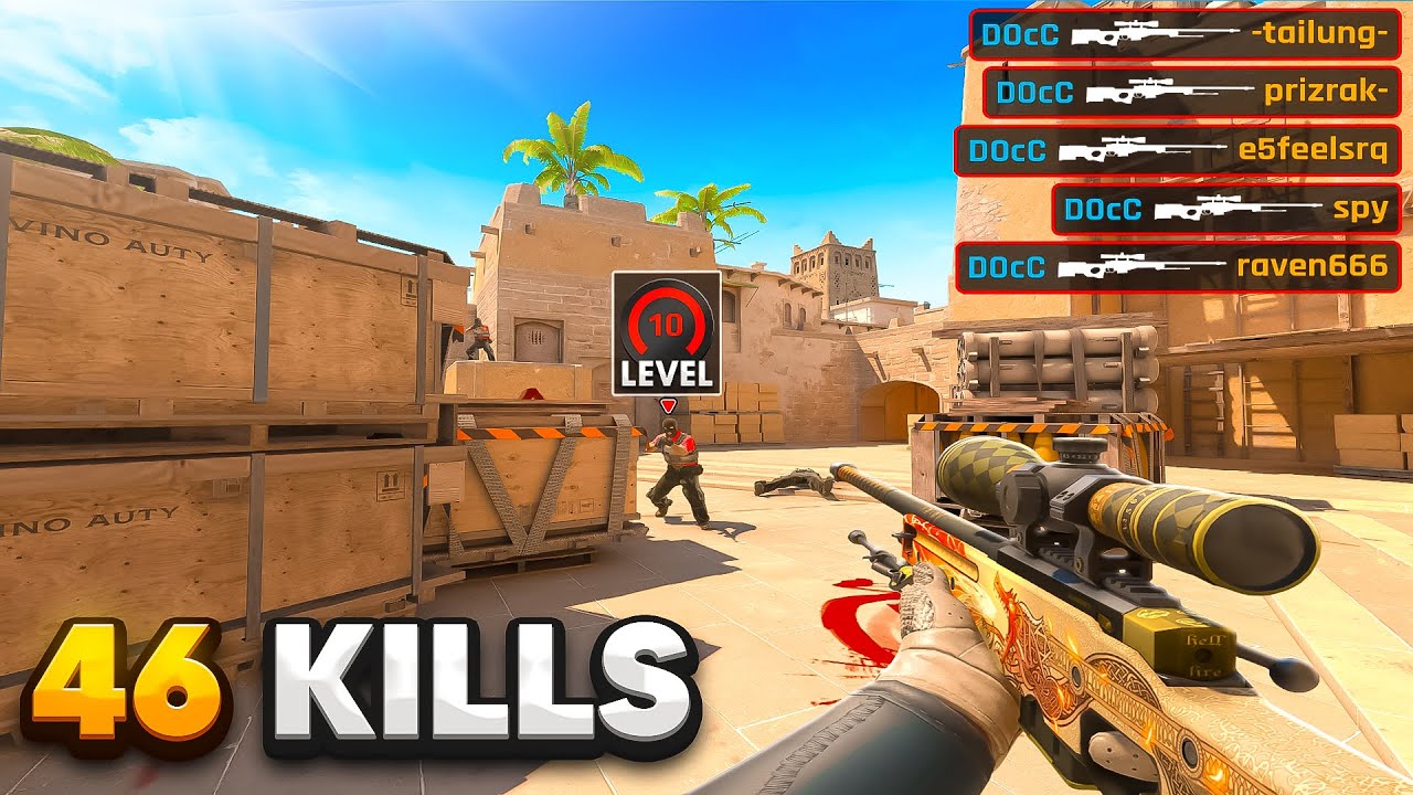 HARD CARRY WITH AWP IN FACEIT LVL 10...