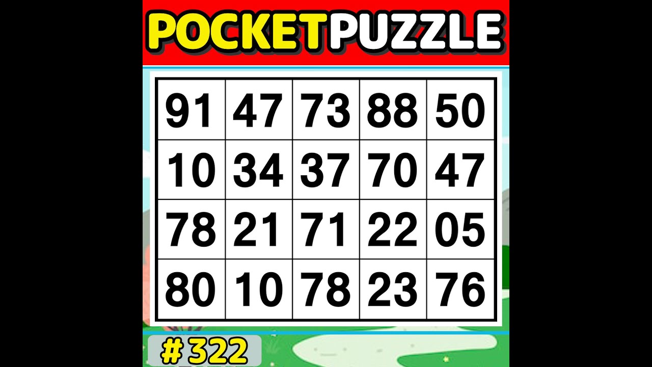 【Pocket Puzzle】 Easy and fun brain training! 《Number Search|Brain training》 #322