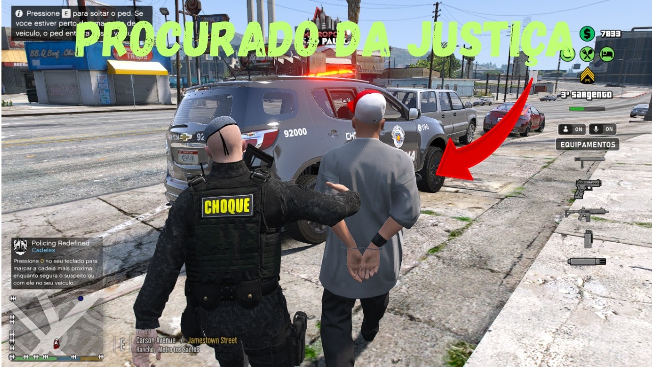 CHOQUE COMANDO⚡PRISÃO de PROCURADO da JUSTIÇA | PMESP | GTA V LSPDFR