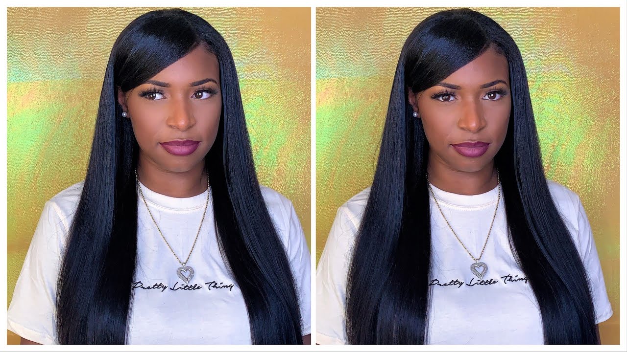Must Have 24 inch Straight Middle Upart Wig With Leave Out | Easy Wig Install | Unice Hair
