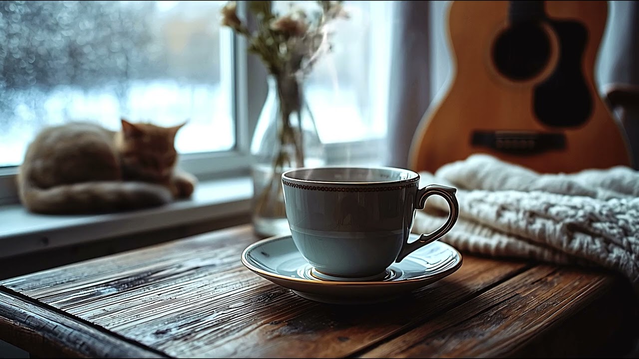 Cozy Winter Morning Guitar ☕ Warm Coffee Jazz for Study, Focus & Peaceful Vibes