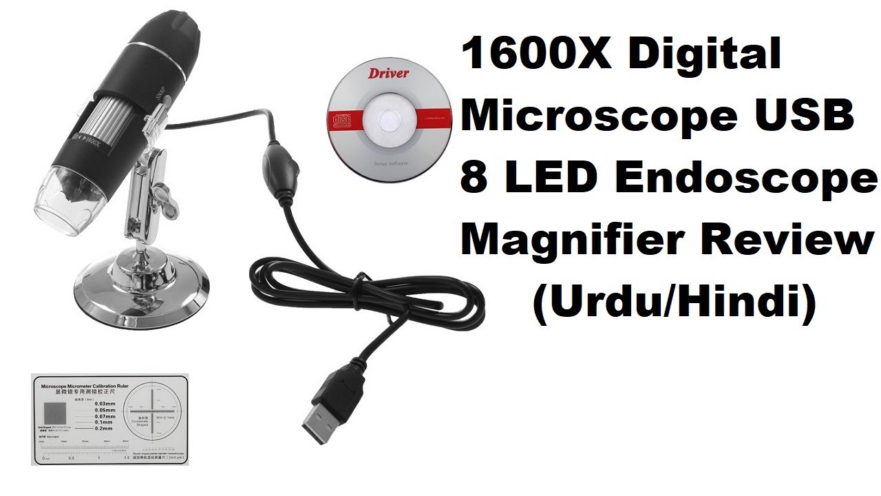 USB microscope 1600x Camera with 8 LED HD Lights unbox and review (Urdu/Hindi)
