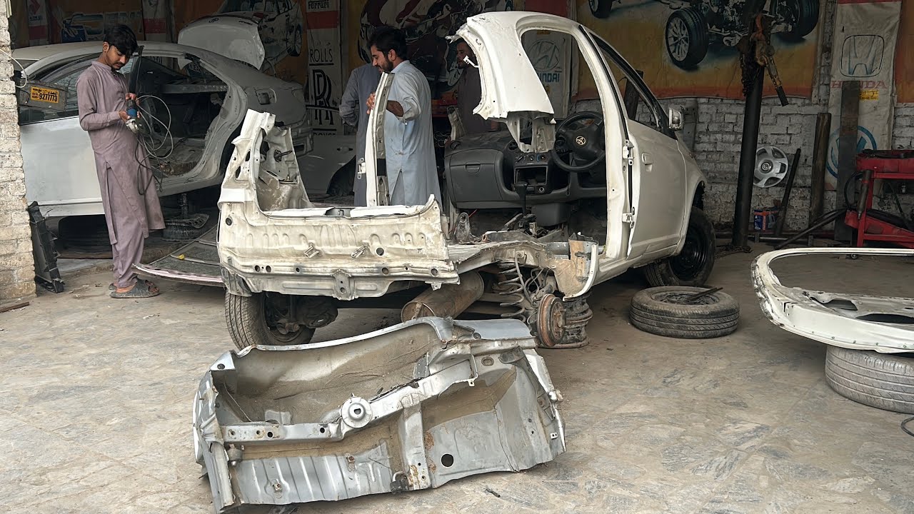 Totaled Toyota Vitz Rebuild | Full Front Damage Repair & Restoration Process