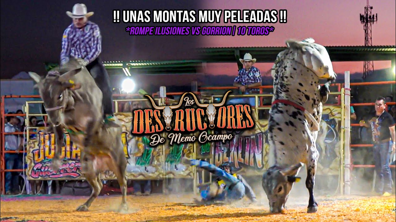 UNAS MONTAS MUY PELEADAS | GORRION VS ROMPE ILUSIONES| 10 TOROS| Destructores En Otzoloapan Mex 2024