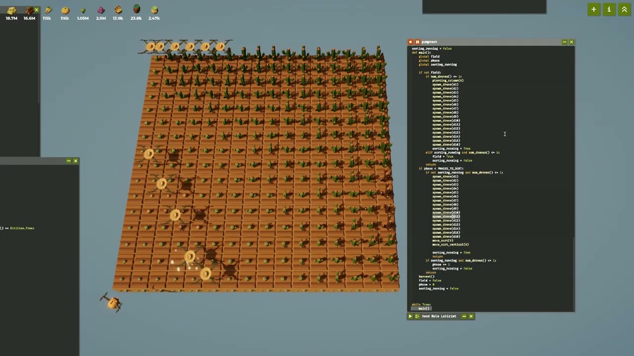 Another attempt at sorting cacti (rather unsuccessful) | The Farmer Was Replaced