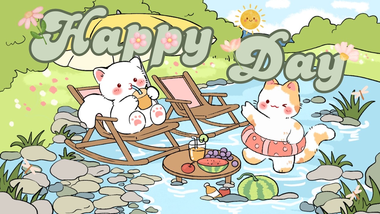 Happy Day Lofi 🍈🍉2 Hr Songs🍇🍹Stream cafe ✨cute & relaxing music ☀️ Make Your Day Better