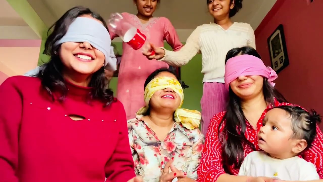 Blind fold game with nanda ❤️vauju❤️#love #viral#video#Game 