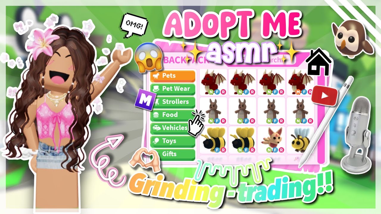 💟ASMR adopt me gameplay! - trading for preppy megas/ grinding! (Successful!)🏄‍♀️༄
