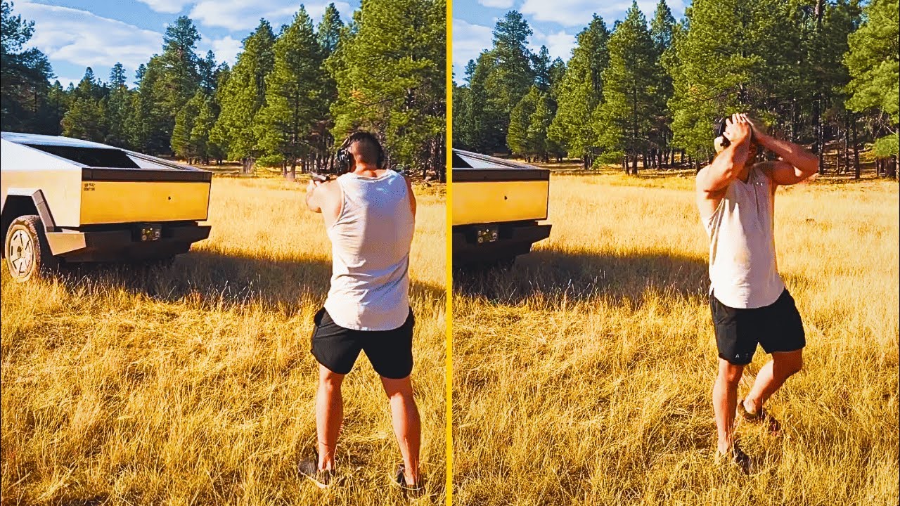 Man Instantly Regrets Shooting At His Cybertruck