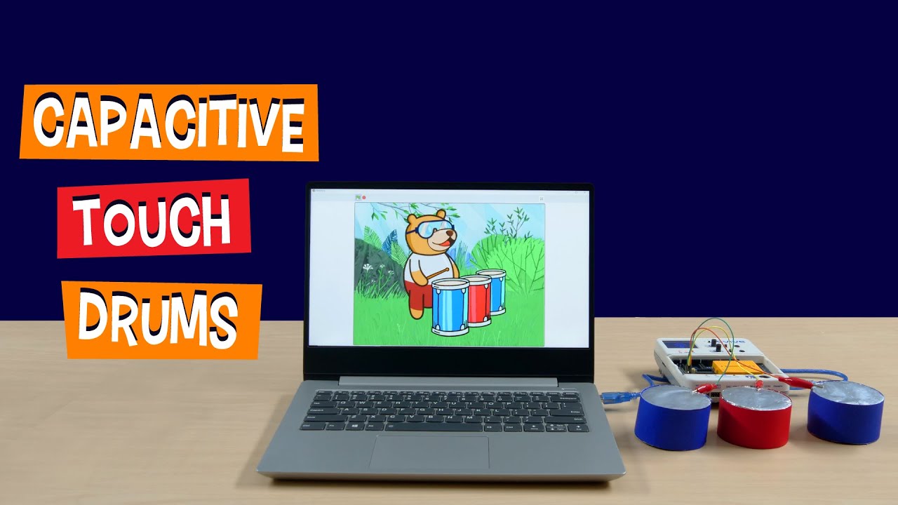 How to Make a Capacitive Touch Drum Machine and Play Music in Scratch | DIY Projects