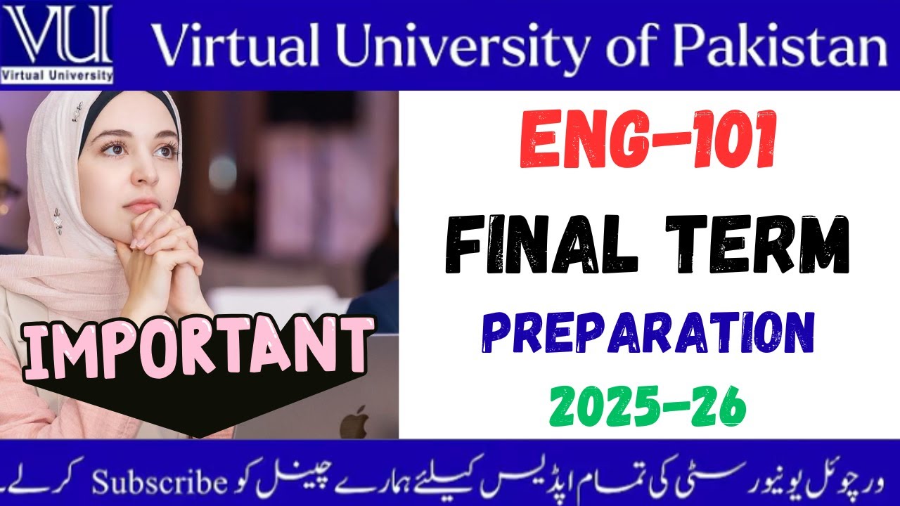 ENG 101 Final Term Preparation 2025#eng101#vu