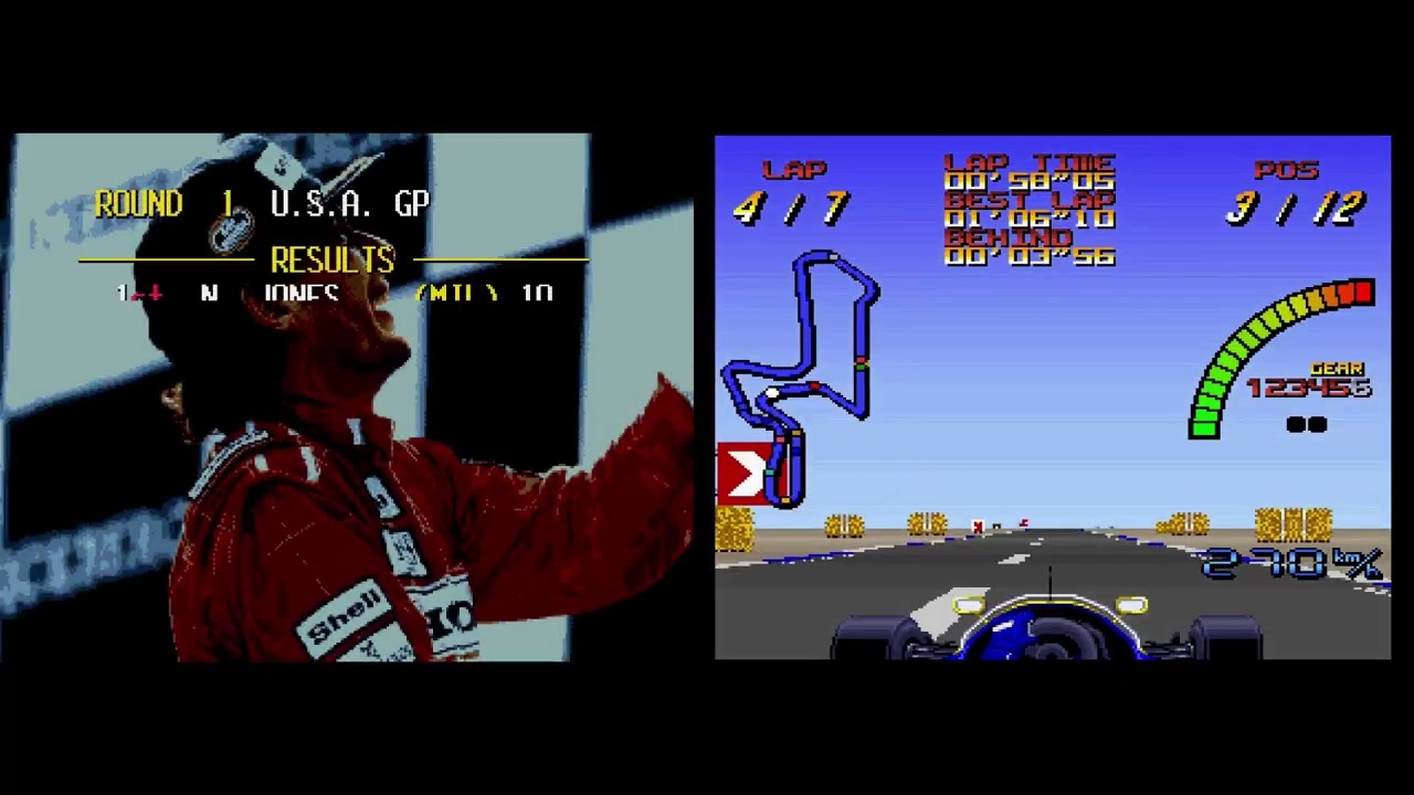 Nigel Mansell's World Championship (SNES) vs Ayrton Senna's Super Monaco GP II (SEGA GENESIS)