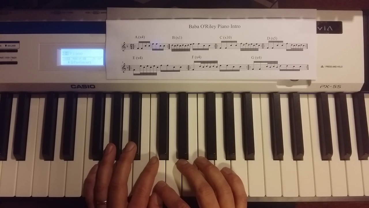 Baba O'Riley intro how to play Slow sheet fingerings