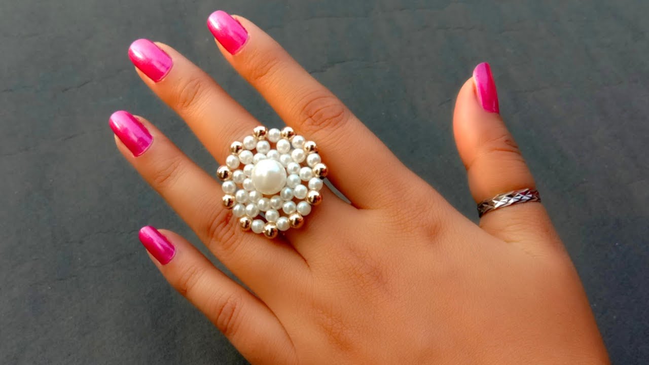 How To Make Finger Ring//Cocktail Beaded Ring//Jewelry Making// Useful & Easy