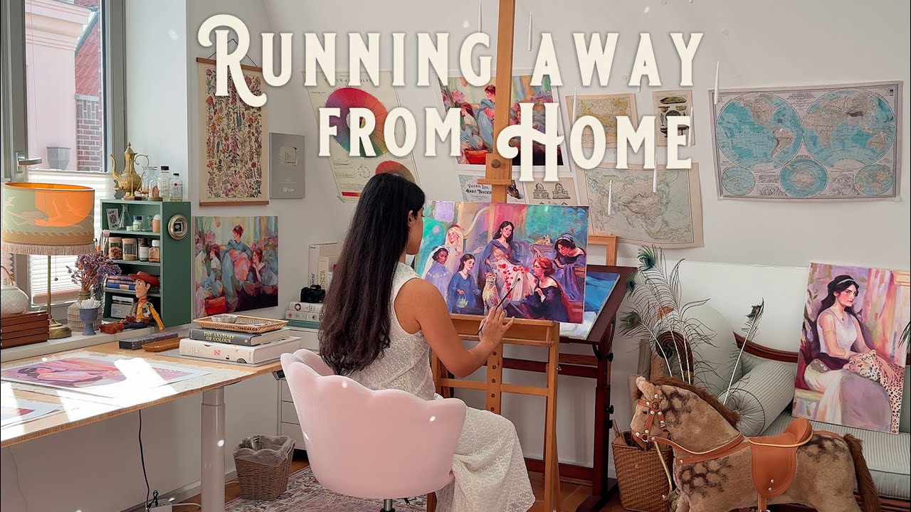 I Ran Away from Home as a Child & this is what I learned 🤍 Oil Painting + Self Reflections🦋 Art Vlog