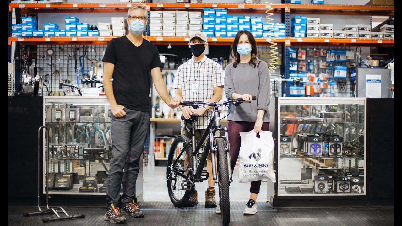 Hawkeye takes his wife shopping for a bike at Sun & SKi Sports!