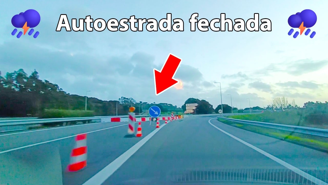 Tempestade em Coimbra ⛈️ Autoestrada A14 cortada por inundação. Portagem é gratuita!