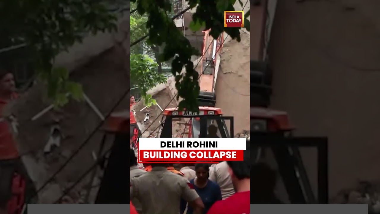Delhi Rohini Building Collapse: One Dead, Rescue Operation Underway #delhi #monsoon